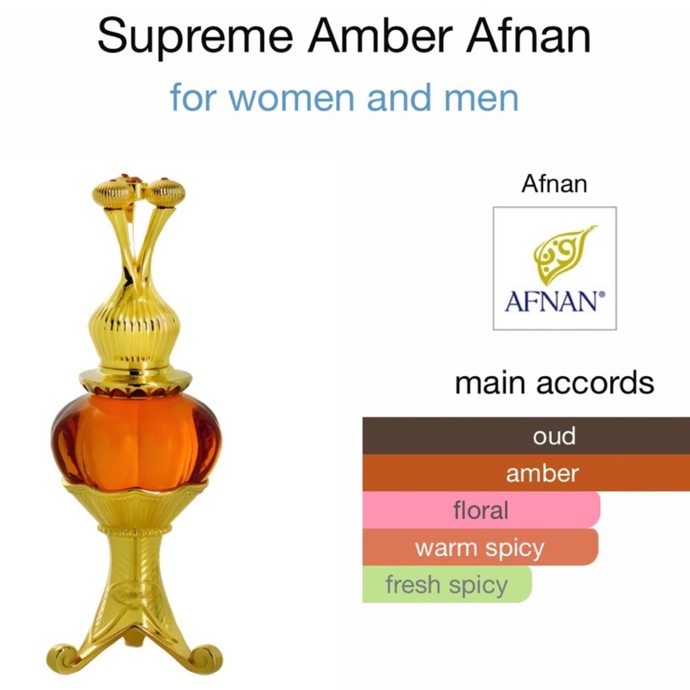 Afnan Supreme Amber Concentrated Perfume Oil
20 ml bottle New in box
